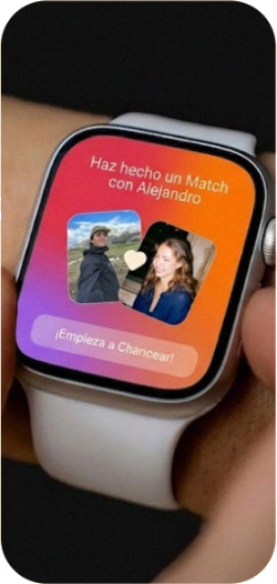 Notificación de match en un smartwatch