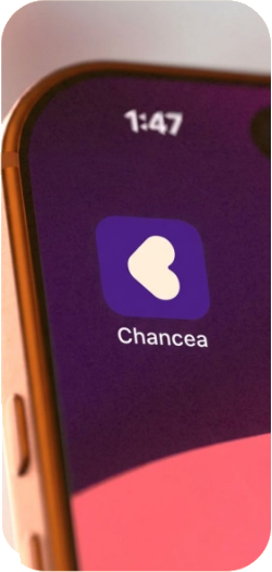 Teléfono mostrando la app Chancea